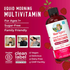Multivitamin for Women, Men & Kids by MaryRuth's | Liquid Morning Multivitamin | Mens, Womens Multivitamin| Vitamin A C D E B6 B12 Biotin Zinc | Beauty | Vegan | Non-GMO | Gluten Free | 15 Servings