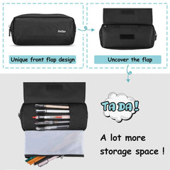 ProCase Pencil Case, Big Capacity Pen Holder Bag Pouch College School Supplies Stationery Storage Office Desk Organizer with Zipper for Student Teen Girl Boy Adult