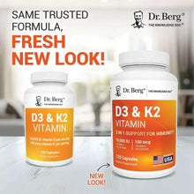 Two white supplement bottles with orange D3 & K2 vitamin labels