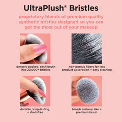Real Techniques The Everyday Essentials collection gives you 5 essential tools to perfect any look with tapered, soft, and delicate bristles. Blend blush powder evenly for a soft, natural look.