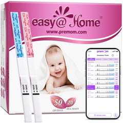 Easy@Home 50 Ovulation Test Strips and 20 Pregnancy Test Strips Kit - The Reliable Ovulation Predictor Kit (50 LH + 20 HCG)
