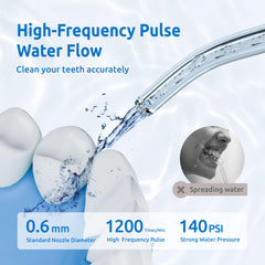 SYNHOPE Water Flosser [Mini Cordless Portable] Oral Irrigator Water Teeth Cleaner Pick, Telescopic Water Tank, 3 Modes & IPX7 Waterproof, Home & Travel Water Flossers for Teeth, Braces Bridges Care