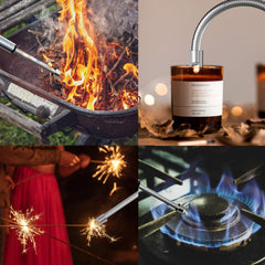 ولاعة قوسية، ولاعة إلكترونية بدون لهب مع مؤشر بطارية LED، ولاعة USB قابلة لإعادة الشحن ومقاومة للرياح والطقس للمطبخ والشواء والشموع والألعاب النارية وموقد الغاز