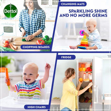 Dettol surface cleanser spray bottle with green trigger and product label