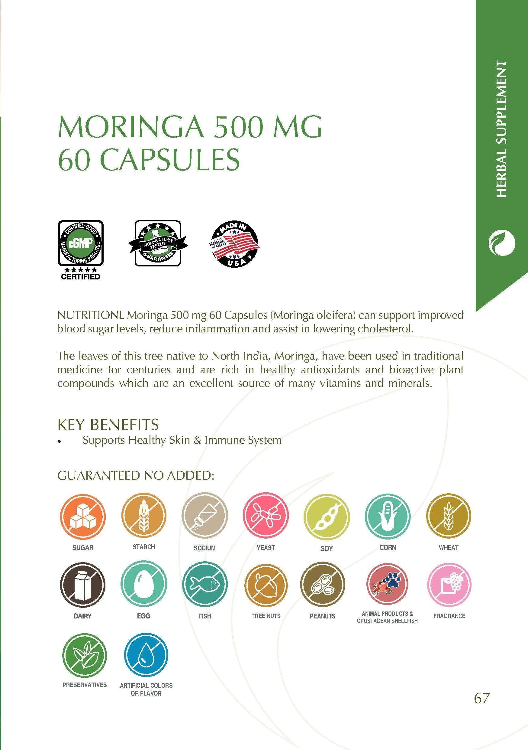 Nutritionl Moringa 500 mg 60 Capsules