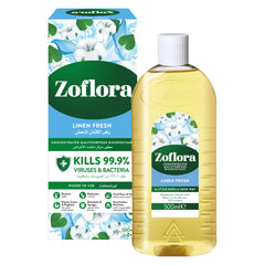 Zoflora Multipurpose Disinfectant - Linen Fresh- 500 ml | Anti-bacterial | All surface Cleaner | Home, Kitchen & Bathroom Cleaning | Eliminates Odour | 24 Hours fragrance