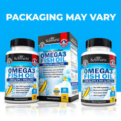 BioSchwartz, Omega 3 Fish Oil, Lemon Flavor, 1200 mg EPA & 900 mg DHA, 90 Softgels