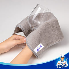 مناشف تنظيف من الألياف الدقيقة من MR.SIGA، مناشف متعددة الأغراض من الألياف الدقيقة، خالية من الخطوط، عبوة من 12 قطعة، رمادية، مقاس 32 × 32 سم (12.6 × 12.6 بوصة)