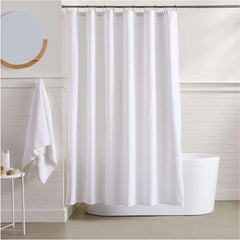 Lightweight Super Soft Easy Care Microfiber Waffle Texture Shower Curtain , 1.83 M x 1.83 M, White