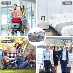 Travel Packing Cubes,Traveling Accessories,Luggage Packing Organizers Set,Waterproof Laundry Bag,Storage Bag for Travel,Breathable Mesh,pack of 6 pieces,grey