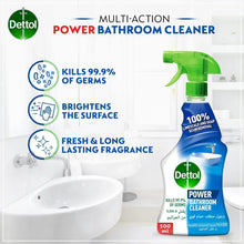 Dettol power bathroom cleaner trigger spray, blue bottle with 500 ml label