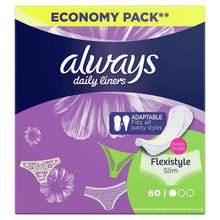 Always daily liners economy pack, fresh-scent Flexistyle Slim pantyliners, 60 count