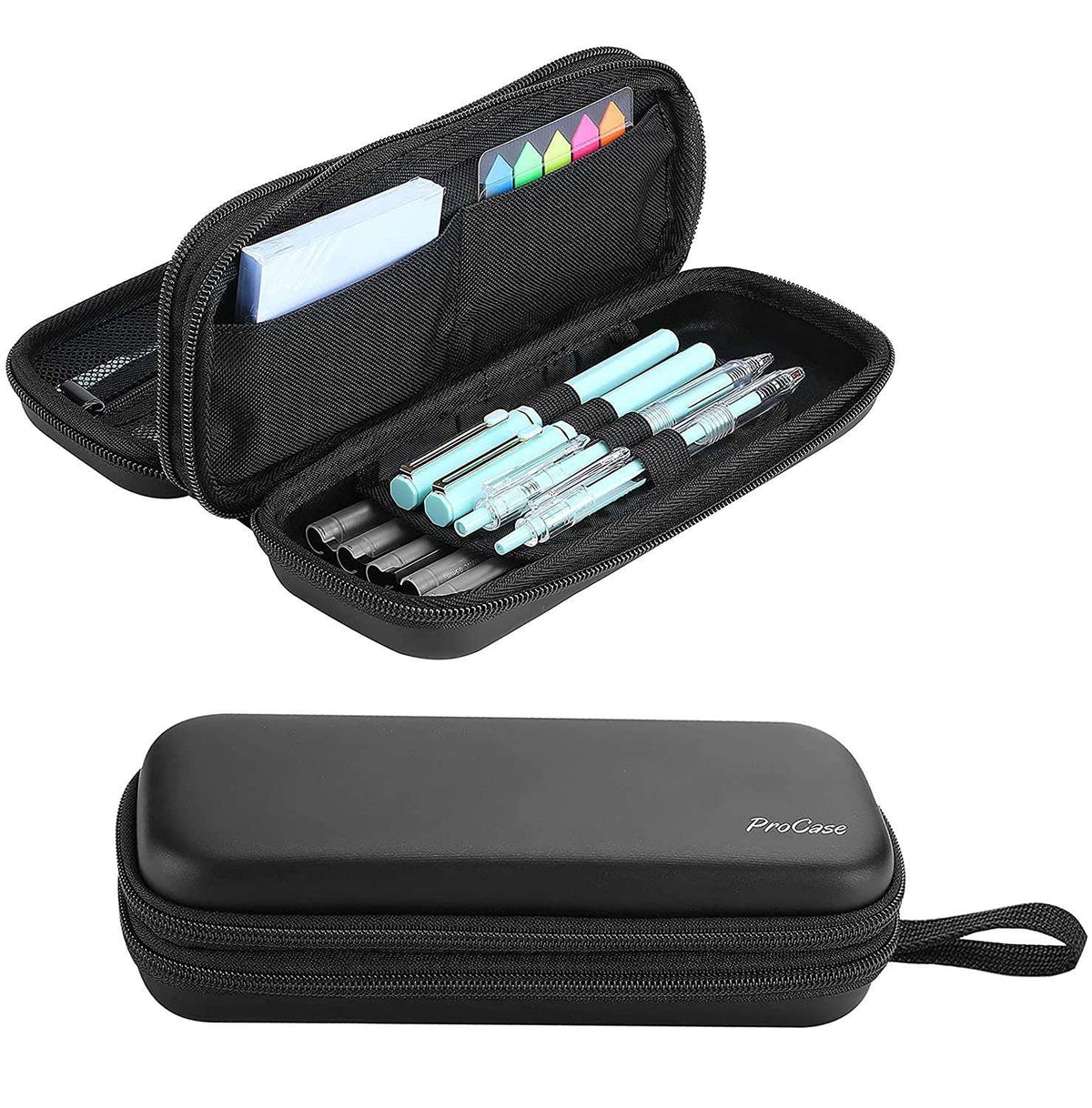 ProCase Pen Pencil Case, 2-Layer EVA Zipper Pencil Box Pouch Large Capacity Stationery Storage Organizer for School Office Supplies