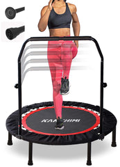 Kanchimi 40" Folding Mini Fitness Indoor Exercise Workout Rebounder Trampoline with Handle, Max Load 150KG