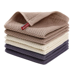 Paños de cocina Homaxy 100 % algodón con tejido gofrado, ultrasuaves, absorbentes y de secado rápido, 30 x 30 cm, paquete de 6, colores variados