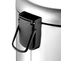 Cubo de basura redondo con pedal de Amazon Basics, acero inoxidable, 30 l