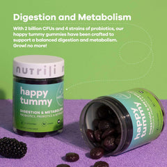 Nutrili Happy Tummy Probiotics Sugar Free Gummies (1 month) | Digestion & Metabolism | Probiotics, Prebiotics, Botanicals & Vitamins
