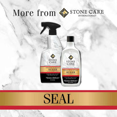 Stone Care sealer products set with black sprayer and two bottles