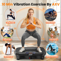 Plataforma vibratoria AXV para fitness, máquina de ejercicios con drenaje linfático vibratorio, vibrador de cuerpo completo, soporte para entrenamiento, tabla vibratoria, gimnasio deportivo para bajar de peso, quemador de grasa para mujeres y hombres.