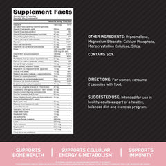 Optimum Nutrition (ON) Opti-Women, Vitamin C, Zinc and D for Immune Support Women's Daily Multivitamin Supplement Capsules with 23 Vitamins & Minerals/ 600 Mcgs Folic Acid/ 18 Mgs Iron - 120 Capsules