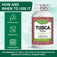 Oladole Natural TUDCA (500mg) - 60 Capsules | Tauroursodeoxycholic Acid for Enhanced Bile Production, Improved Digestion, and Immune Support | Supports Optimal Gallbladder, Liver, and Kidney Function