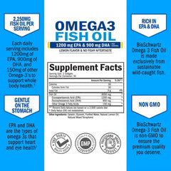 BioSchwartz, Omega 3 Fish Oil, Lemon Flavor, 1200 mg EPA & 900 mg DHA, 90 Softgels