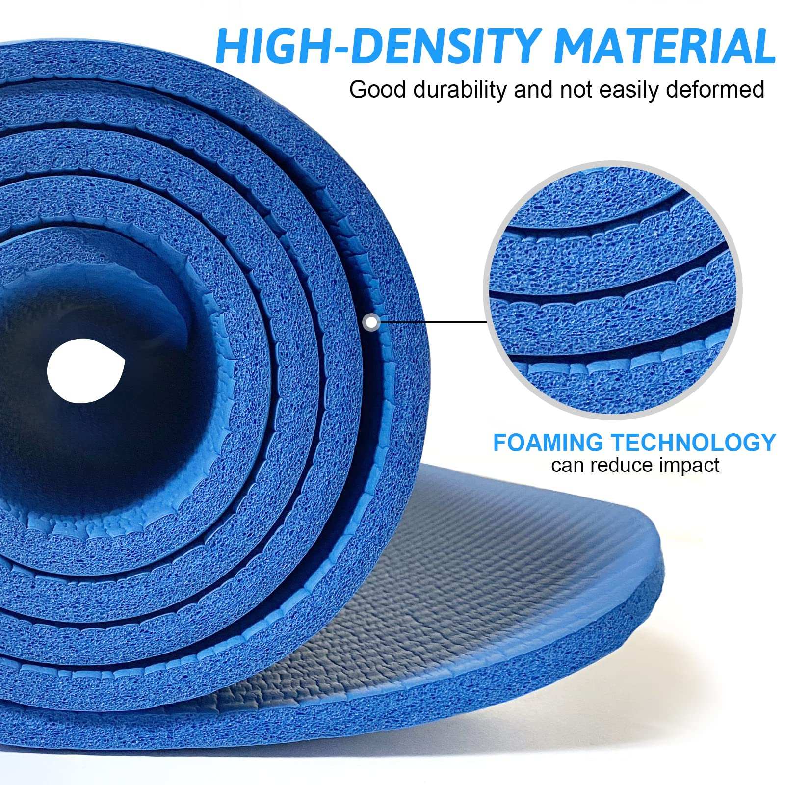 Yoga Mat Non Slip, Yoga Mat with Strap Included 10mm Thick Exercise Mat Ideal for HiiT, Pilates, Yoga and Many Other Home Workouts