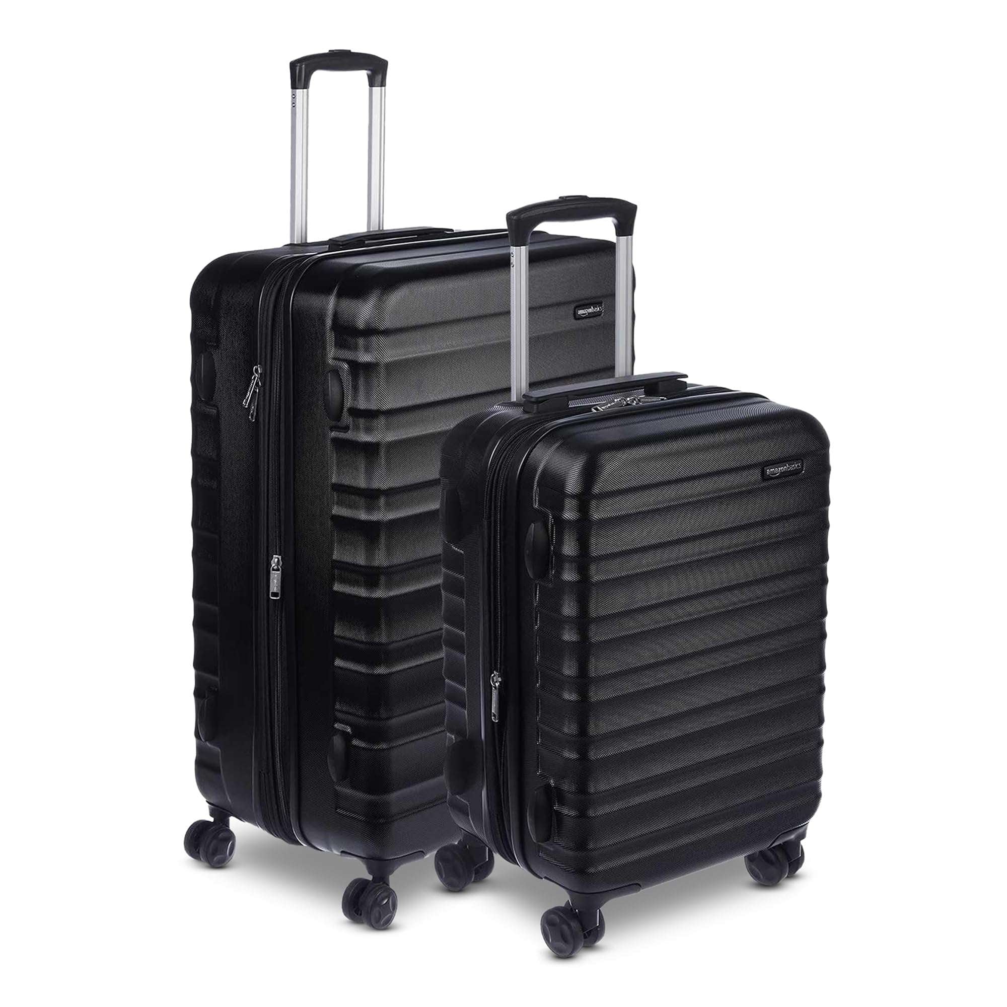 2-piece set Hardside spinner Luggage -21/30 inch (55/78cm), Material: ABS, Black