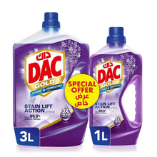Lavender disinfectant cleaner bottles, 3L and 1L purple bottles with blue caps