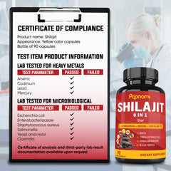 Shilajit Extract Capsules equivalent to 6550mg & Ashwagandha, Ginseng, Saw Palmetto, Maca, Tribulus, Chaga, Pepper | Trace Minerals Fulvic Acid|Immune Support, Brain Boost Supplement, 3 Months Supply