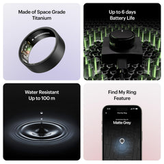 Anillo ULTRAHUMAN AIR: Monitor de sueño y actividad física, anillo inteligente para mujeres y hombres, sin cuota de aplicación para funciones estándar (talla 9)