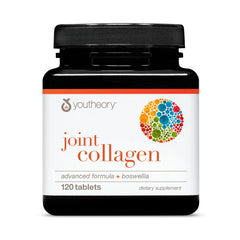 Youtheory Joint Collagen Advanced - Collagen Supplement - Joint Support & Health - Collagen for Bones and Joints for Women & Men - with Boswellia Extract, Turmeric & Quercetin - 120 Tablets