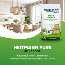 HEITMANN pure soda cleaning pouch standing on countertop in a kitchen setting