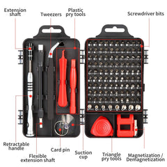 Precision Screwdriver Set, 110 In 1, For Mobile Phone, Smartphone, Game Console, Tablet, Pc And Other Electronic Equipment, Black