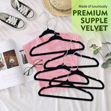 Black velvet kids hangers bundle with ribbed non-slip bars