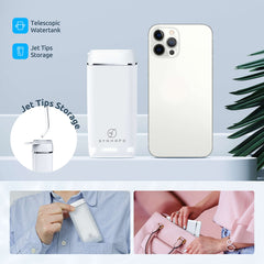 SYNHOPE Water Flosser [Mini Cordless Portable] Oral Irrigator Water Teeth Cleaner Pick, Telescopic Water Tank, 3 Modes & IPX7 Waterproof, Home & Travel Water Flossers for Teeth, Braces Bridges Care