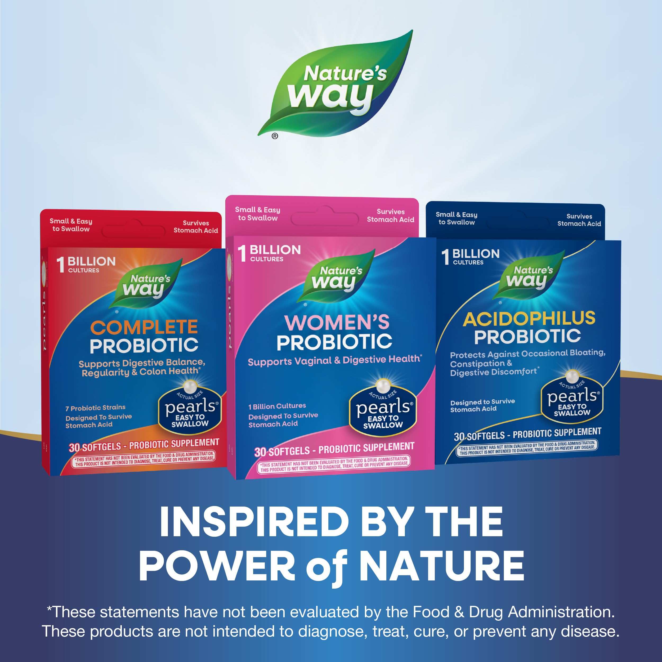 Nature's Way Probiotic Pearls Women's, 1 Billion Live Cultures, 30 Softgels