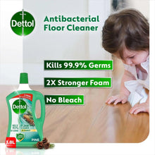 Antibacterial pine floor cleaner bottle, 1.8L green bottle with handle and cap