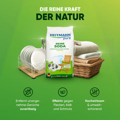 HEITMANN pure Pure soda: Ecological Multi-Purpose Cleaner for The Household, Addition to Detergent and Cleaning Agent, 1 x 500 g