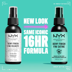 NYX Professional Makeup | بخاخ تثبيت المكياج بلمسة ندية - خفيف الوزن، يثبت المكياج حتى ١٦ ساعة - ٦٠ مل، لمسة ندية - رقم ٠٢