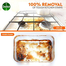 Dettol kitchen cleaner promotional image showing greasy oven stains and food marks