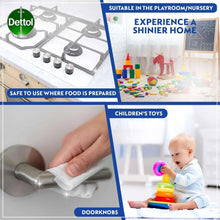 Dettol Glass Cleaner promotional graphic with kitchen hob and baby toys