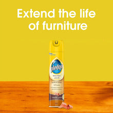 Furniture spray polish bottle, yellow Pledge label, 300 ml