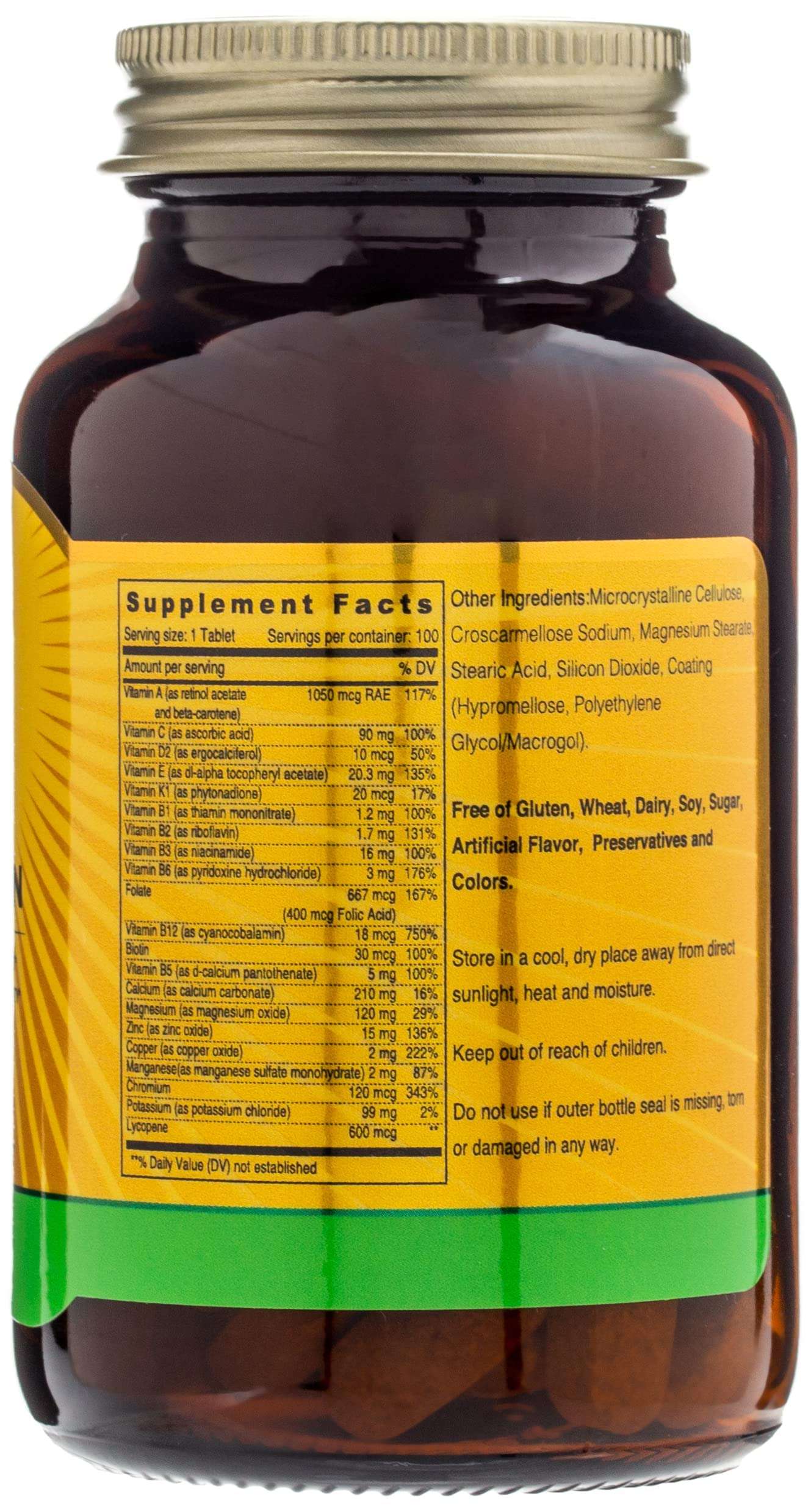 Sunshine Nutrition A To Z Men's Multivitamins 100 Vegetarian Tablets | For Daily Nutrition Requirement