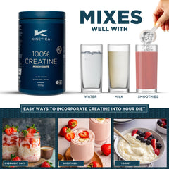Kinetica 100% Creatine Monohydrate Powder, 147 Servings, Creapure Creatine. Nutritional Supplements, Vegan & Gluten Free