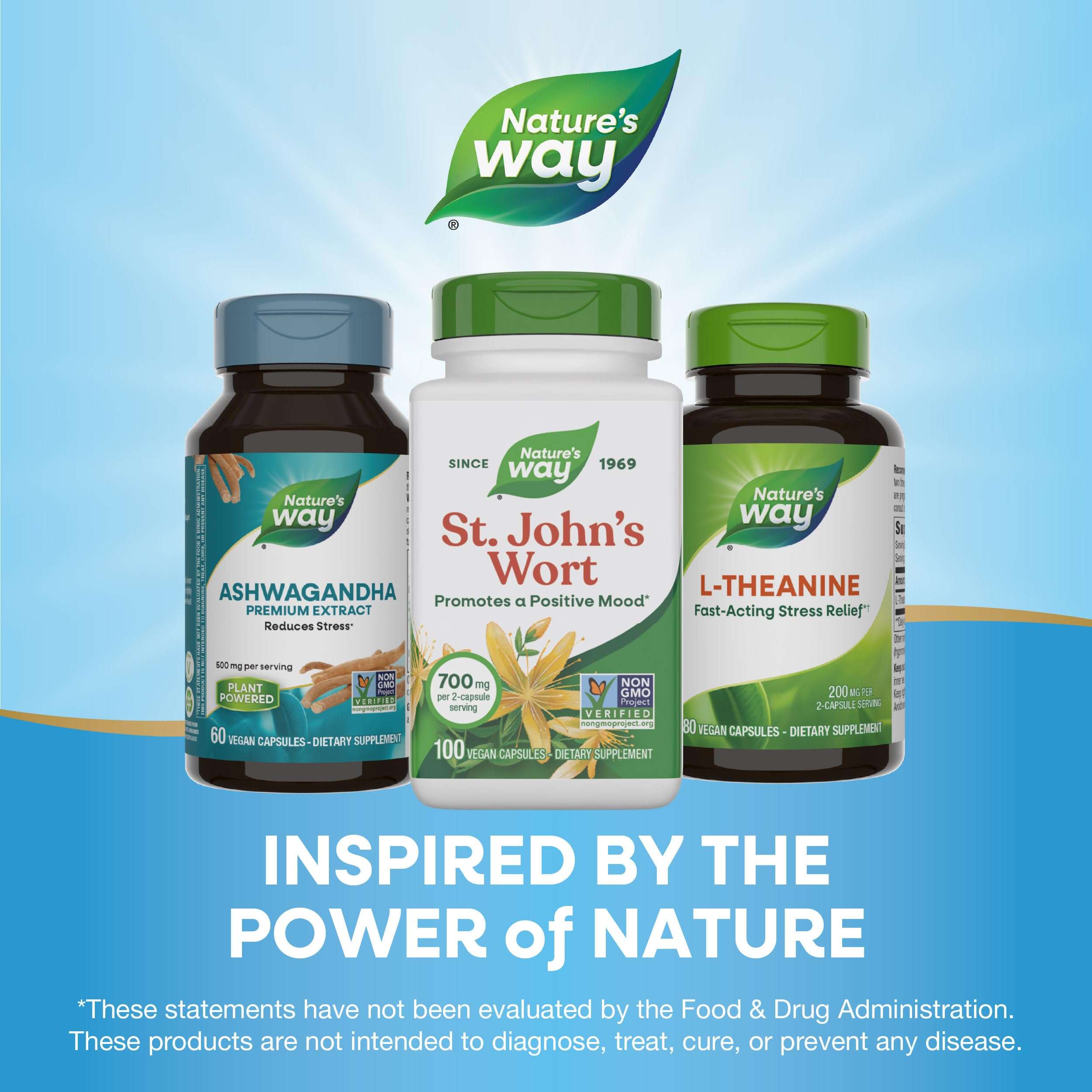 Nature's Way Premium St. John’s Wort Herb, Promotes Positive Outlook*, 700 mg per serving, 100 Vegan Capsules