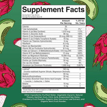 Supplement Facts label showing vitamins and minerals for liquid multivitamin