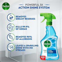Dettol Glass Cleaner 500 ml trigger spray bottle with green spray nozzle