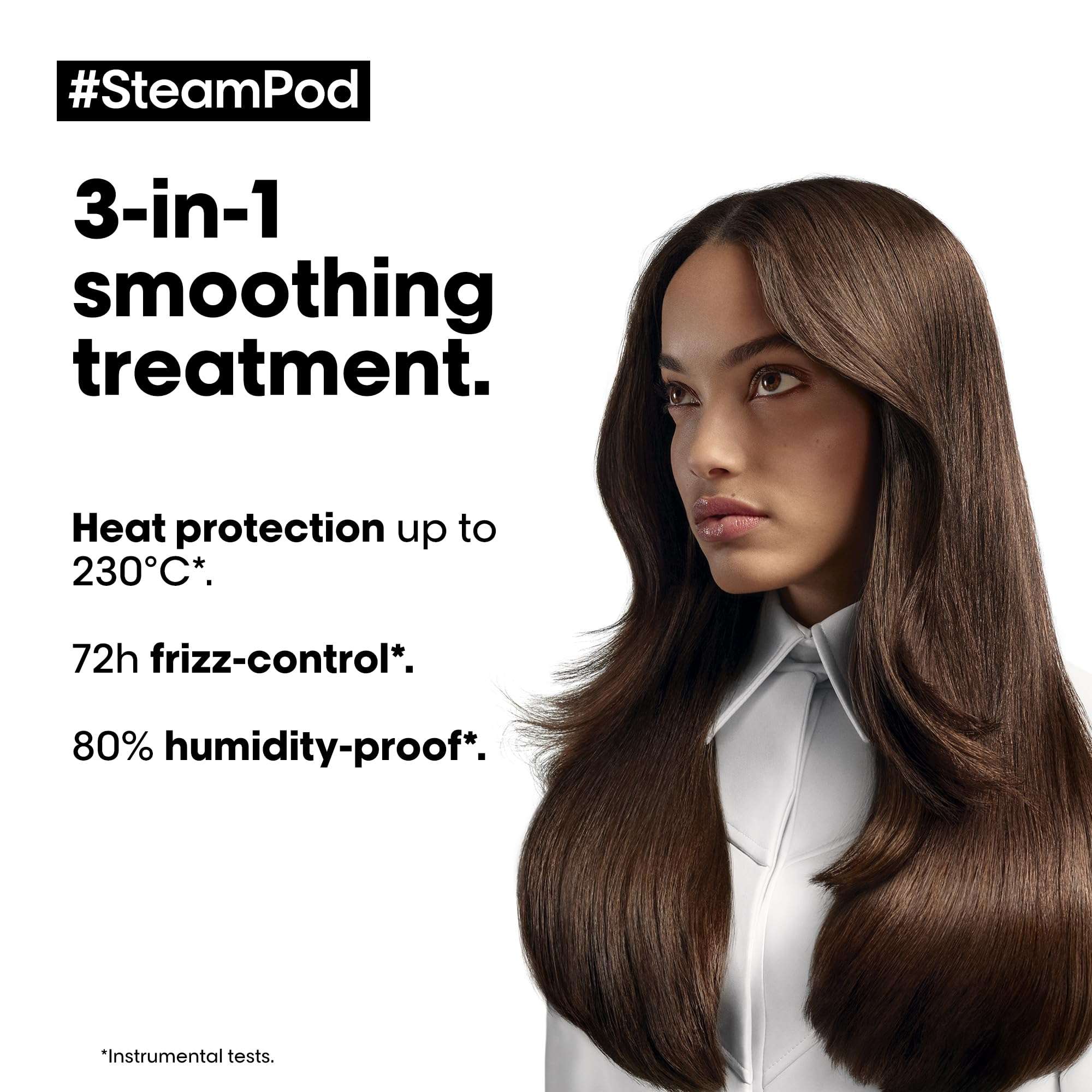 L'Oréal Professionnel 3-in-1 Smoothing Treatment, Frizz Control up to 72 Hours, Heat Protection, Shine, Steampod, For All Hair Types, 50ml