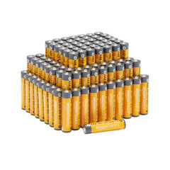 Pilas alcalinas de alto rendimiento Amazon Basics AAA de 1,5 voltios, paquete de 100 (el aspecto puede variar)